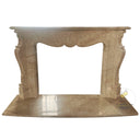Marble Fireplace Surround Curved Floral Console 76.77" Width x 49.21" Height