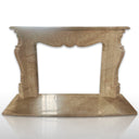 Marble Fireplace Surround Curved Floral Console 76.77" Width x 49.21" Height