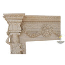 Marble Fireplace Surround | Egyptian Beige Female Figures Columns 72.05" Width x 55.91" Tall