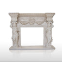 Marble Fireplace Surround | Egyptian Beige Female Figures Columns 72.05" Width x 55.91" Tall