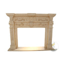 Marble Fireplace Surround | Egyptian Beige Full Floral Carving 66.93" Width x 58.27" Tall