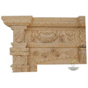 Marble Fireplace Surround | Egyptian Beige Full Floral Carving 66.93" Width x 58.27" Tall