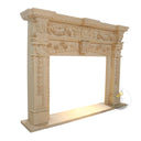 Marble Fireplace Surround | Egyptian Beige Full Floral Carving 66.93" Width x 58.27" Tall