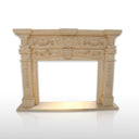 Marble Fireplace Surround | Egyptian Beige Full Floral Carving 66.93" Width x 58.27" Tall