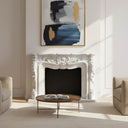 Marble Fireplace Surround | White Marble 76.38" Width x 57.09" Tall