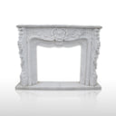 Marble Fireplace Surround | White Marble 76.38" Width x 57.09" Tall