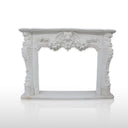 Marble Fireplace Surround | White Marble Quilted Panel Carving 70.87" Width x 50.79" Tall