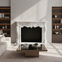 Marble Fireplace Surround | Fluted Column Figures 75.98" Width x 53.54" Tall