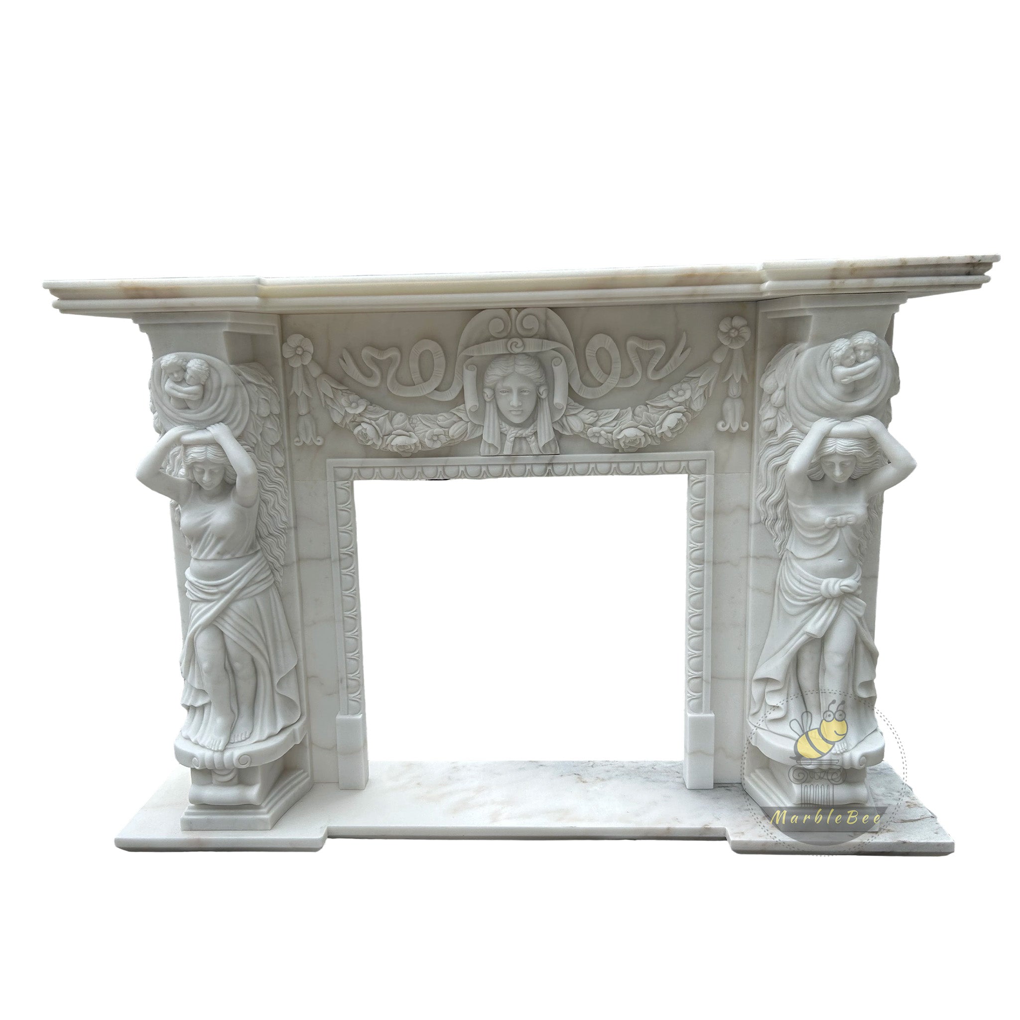 Victorian Marble Mantel | Rococo Shell Frieze 72.05
