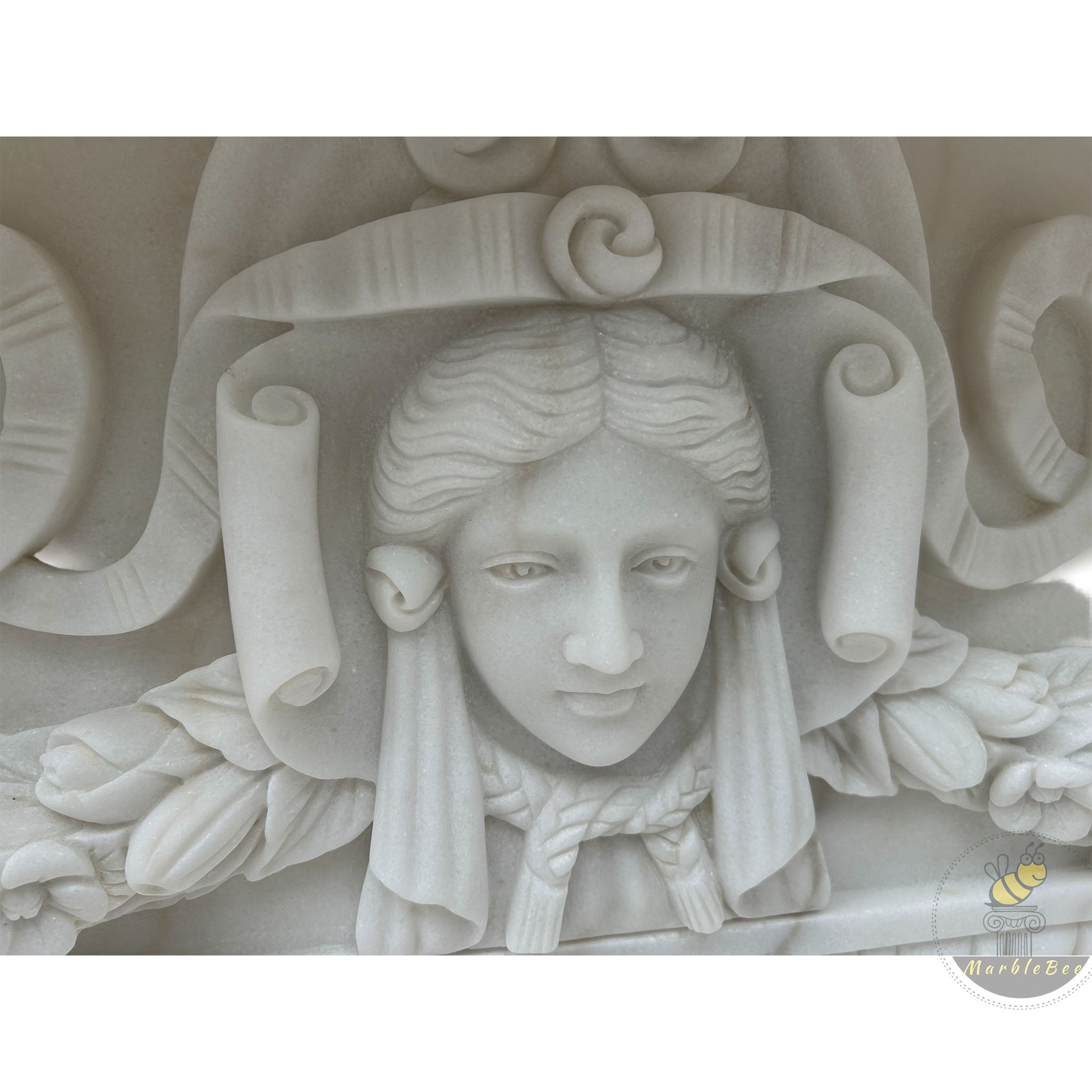 Victorian Marble Mantel | Rococo Shell Frieze 72.05