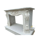 White Marble Mantel | Caryatid Frieze Carving 64.17" Width x 55.12" Tall