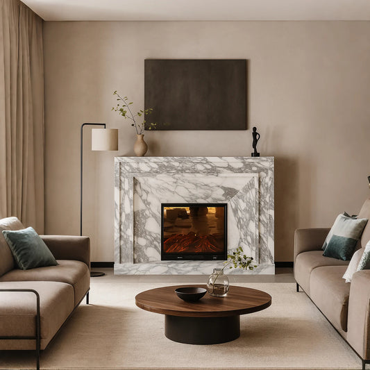 Marble Fire Surround Italian Arabescato