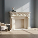 Custom Marble Mantel | Provincial Shell Frieze 66.14" Width x 50.00" Tall