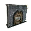 Black Marble Fireplace Surround | Traditional Arch Carving 70.08" Width x 51.57" Tall