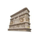 Travertine Fireplace Surround Massive Beige Low Profile 120.08" Width x 31.50" Tall