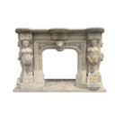 Limestone Fireplace Surround Massive Tiered Beige 104.33" Width x 31.89" Tall