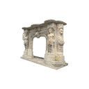 Limestone Fireplace Surround Massive Tiered Beige 104.33" Width x 31.89" Tall