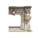 Limestone Fireplace Surround Massive Tiered Beige 104.33" Width x 31.89" Tall