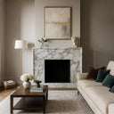 Large Arabescato Marble Fireplace