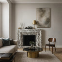 Large Arabescato Marble Fireplace and Surround