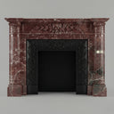 Lepanto Marble fireplace | Fluted classical columns | Width 59 Inch | Rosso Lepanto