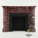 Lepanto Marble fireplace | Fluted classical columns | Width 59 Inch | Rosso Lepanto