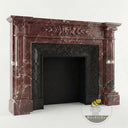 Lepanto Marble fireplace | Fluted classical columns | Width 59 Inch | Rosso Lepanto