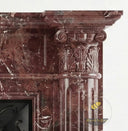 Lepanto Marble fireplace | Fluted classical columns | Width 59 Inch | Rosso Lepanto