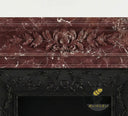 Lepanto Marble fireplace | Fluted classical columns | Width 59 Inch | Rosso Lepanto