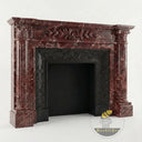Lepanto Marble fireplace | Fluted classical columns | Width 59 Inch | Rosso Lepanto