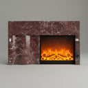 Red marble fireplace mantel | Asymmetric modern design | 63 Inch Width | Rosso Lepanto marble