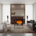 Red marble fireplace mantel | Asymmetric modern design | 63 Inch Width | Rosso Lepanto marble