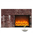 Red marble fireplace mantel | Asymmetric modern design | 63 Inch Width | Rosso Lepanto marble