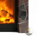 Red marble fireplace mantel | Asymmetric modern design | 63 Inch Width | Rosso Lepanto marble