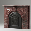 Dark Red marble mantel | Arched Victorian design | H 47.2" | Rosso Lepanto