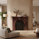 Dark Red marble mantel | Arched Victorian design | H 47.2" | Rosso Lepanto
