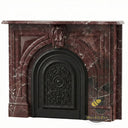 Dark Red marble mantel | Arched Victorian design | H 47.2" | Rosso Lepanto