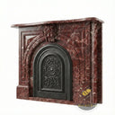 Dark Red marble mantel | Arched Victorian design | H 47.2" | Rosso Lepanto