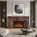 Dark red fireplace surround | Ornate arched carving | 67 Inch Width | Rosso Levanto
