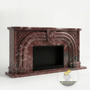 Dark red fireplace surround in Rosso Levanto - Image 3