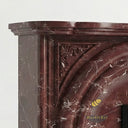 Dark red fireplace surround | Ornate arched carving | 67 Inch Width | Rosso Levanto