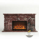 Dark red fireplace surround | Ornate arched carving | 67 Inch Width | Rosso Levanto