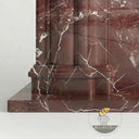 Dark red fireplace surround | Ornate arched carving | 67 Inch Width | Rosso Levanto