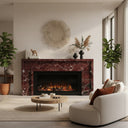 Red marble fireplace surround in Rosso Levanto - Image 2