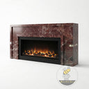 Red marble fireplace surround | Modern sleek design | Width: 69 Inch | Rosso Levanto