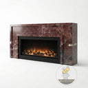 Red marble fireplace surround | Modern sleek design | Width: 69 Inch | Rosso Levanto
