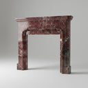 Marble fireplace surround Marblebee | Serpentine curved lintel | 61 Inch Width | Rosso Levanto
