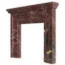 Marble fireplacue surround fluted | Rich Stepped Bolection Profile | Width: 59 Inch | Rosso Levanto