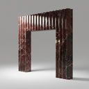 Modern Marble fireplace surround in Rosso Levanto - Image 1