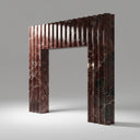 Modern Marble fireplace surround | Red fluted design | 51" Height | Rosso Levanto